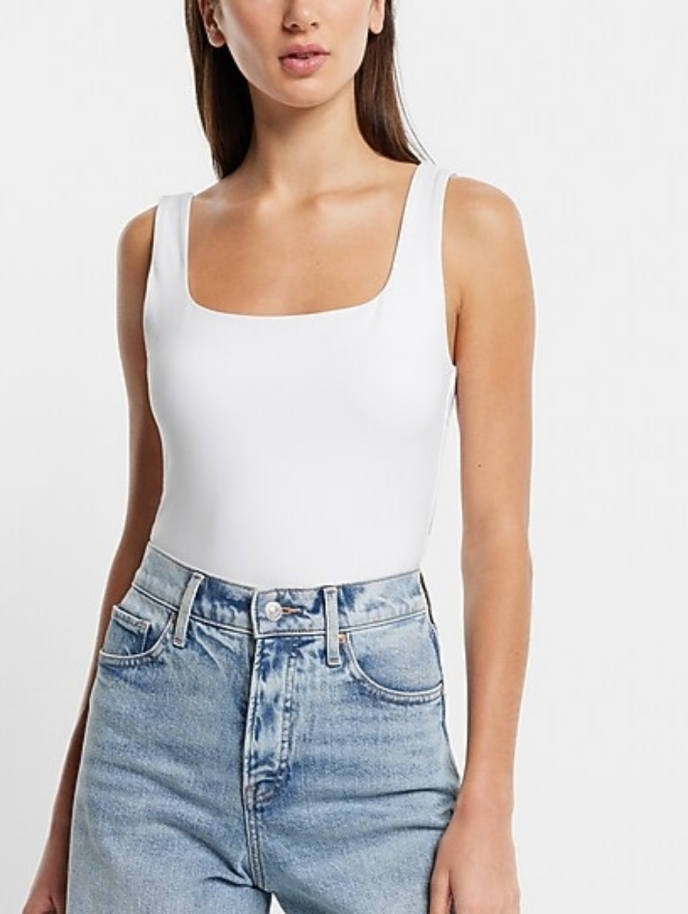 EXPRESS Square Neck Bodysuit LARGE